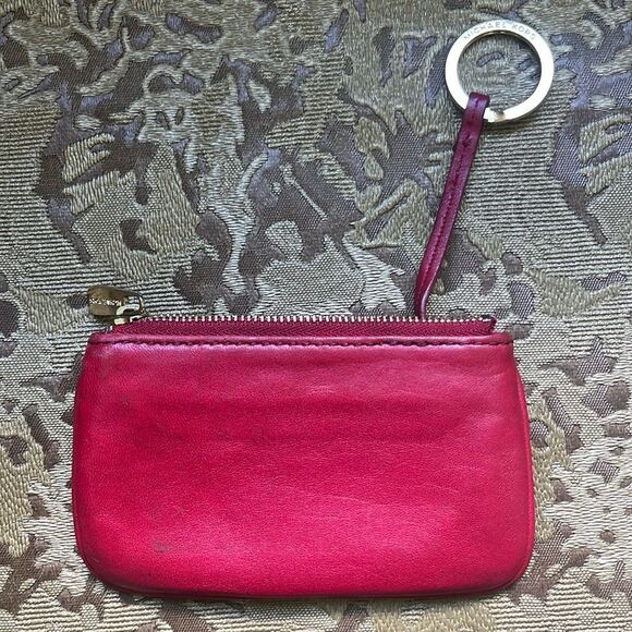 Michael Kors Red Leather Studded Mini Wallet with Keychain - Picture 2 of 11